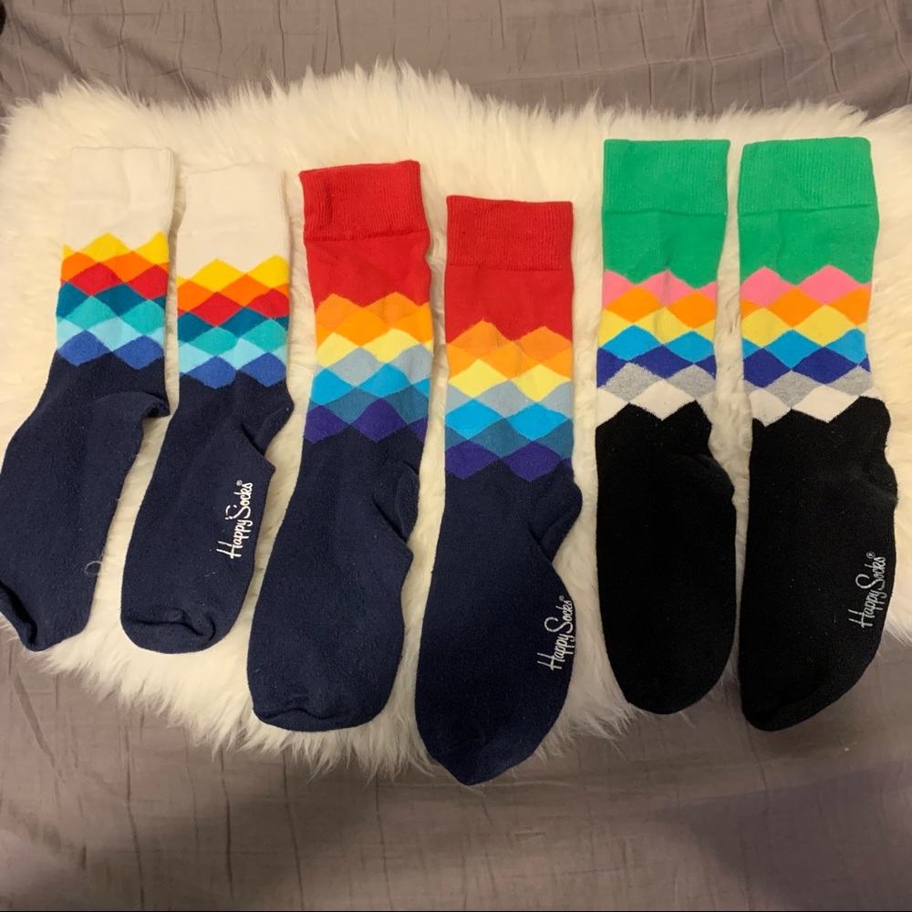 HAPPY SOCKS MENS ONE SIZE 3 pack